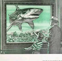 1958 Metropolitan Life Insurance Shark Tank Advertisement Aquarium DWII21 - £24.35 GBP