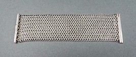 Versani 925 Sterling Silver Vintage Heavy Wide Mesh Chain Bracelet 102.7 Grams - £638.00 GBP