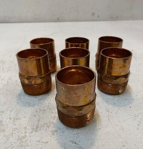 Primary image for 7 Qty of Copper Male Adapter Fittings 2-1/4" Tall 1-3/4" Wide 37mm ID (7 Qty)