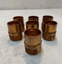 7 Qty of Copper Male Adapter Fittings 2-1/4&quot; Tall 1-3/4&quot; Wide 37mm ID (7... - £43.73 GBP