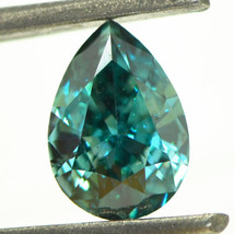 Pear Shape Diamond Fancy Blue Color 0.73 Carat SI2 Loose Enhanced IGI Certified - £579.53 GBP