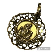 18K gold Italy vintage religious medal. Ave Maria , saints baby Jesus. - $561.00