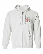 Atkinson Irish Coat of Arms Full Zip Hoodie - White - Size Large - $35.28