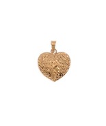 14k Rose Gold Heart Pendant Charm Diamond Cut 0.7&quot; - £74.53 GBP