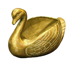 Solid Brass Swan Goose Duck Planter MCM 4.5 (H) x 5.5 (L) x 3.5 (W) Inch Vintage - £11.50 GBP