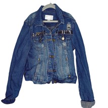 Dollhouse Junior Size Medium Dark Denim Jacket with Metal Studs Medium - $14.84