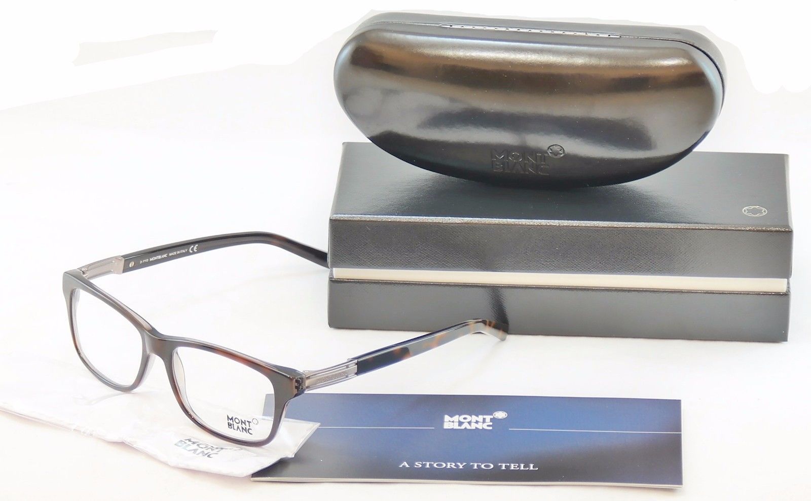 Mont Blanc Eyeglasses Frame MB383 056 Dark Havana Plastic Italy Made 52-16-145 - $176.89