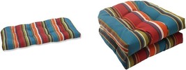 Pillow Perfect Outdoor/Indoor Westport Teal Tufted Loveseat Cushion, 44&quot;... - $147.96