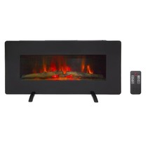 1400W Wall Mount 36&quot; Electric Fireplace Space Heater Realistic LED Flame Remote - £89.70 GBP
