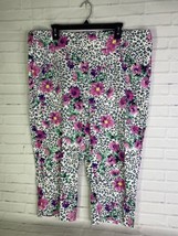 Avenue Floral Animal Print Super Stretch Pull On Capri Pants Womens Plus... - £23.65 GBP