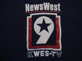 Vintage News West KWes TV TV News Navy Blue Cotton T Shirt Size XL - $17.81