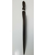 Letter Opener Central American Head Hand Carved Dark Wood Vintage - $14.20