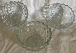3 American Cubist Whitehall Cereal Clear Glass Bowls Soup Deep Salad 5.5... - $19.99