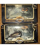 Harley Davidson Keychain Knife Black &amp; Silver 2 Set Gas Tank HD31-FB - €36,15 EUR