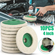 10X 4In Wool Polishing Disc Finishing Wheel Buffing Buffer Pad For Angle Grinder - £18.37 GBP