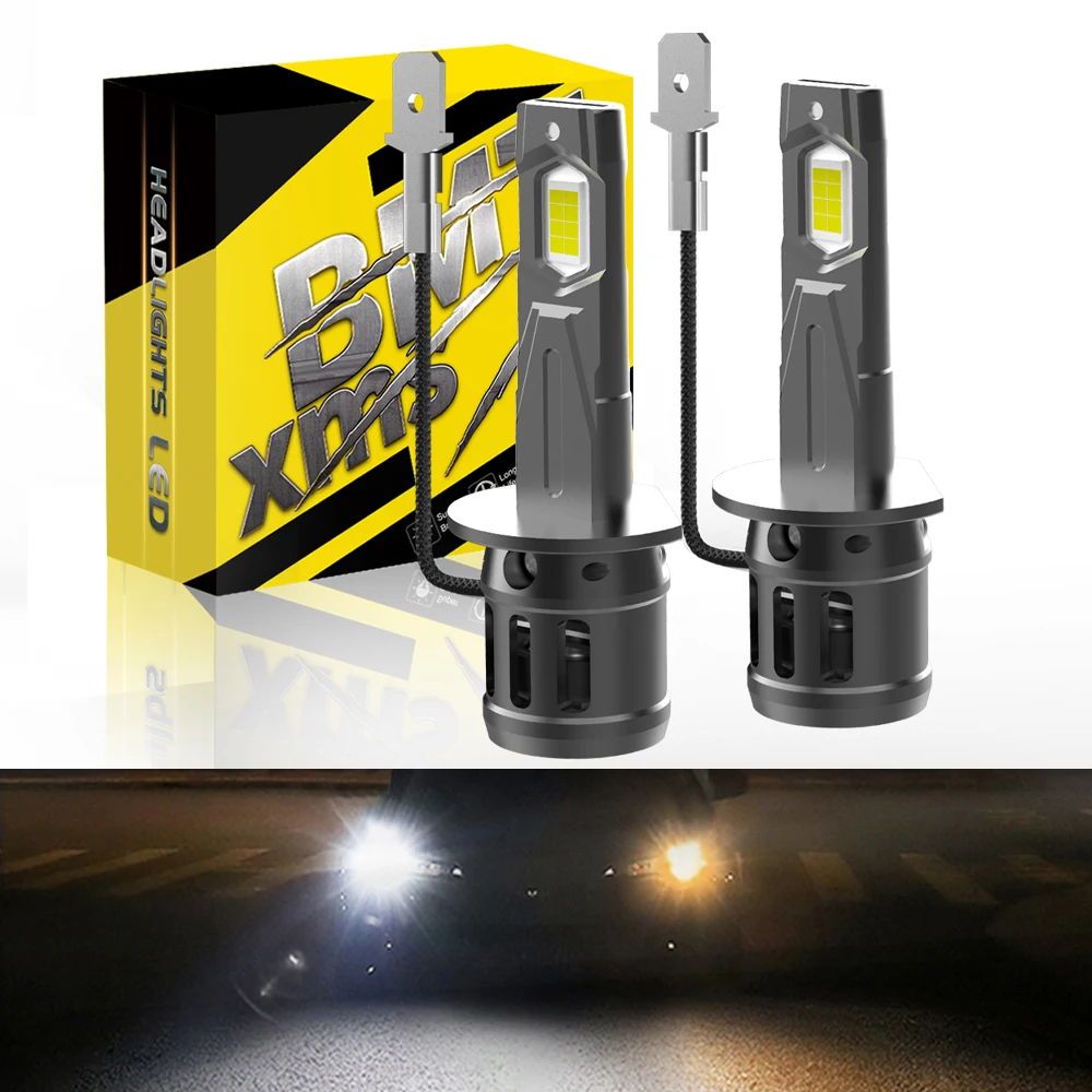 S 2pcs canbus led light bulb h1 led headlight mini size design wireless fanless for car thumb200