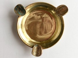 Unusual Small Vintage Handcrafted Brass and Coin Ashtray - £14.94 GBP