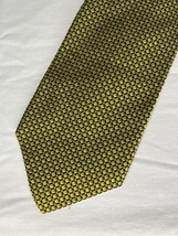 Robert Talbot Extra Long Tie Yellow Diamond Pattern Silk USA Made - $10.00