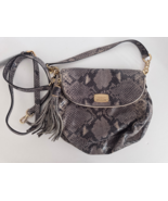 Michael Kors Snake Embossed Leather Saddle Bag with Gold Hardware Tassel... - $96.57 CAD