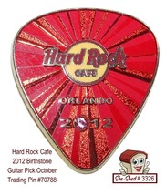 Hard Rock Cafe 2012 Birthstone Guitar Pick October Trading Pin 70788 - £11.67 GBP