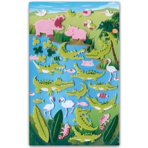 CUTE HIPPO &amp; CROCODILE FELT STICKERS Sheet Animal Flamingo Scrapbook Sti... - $3.40 CAD