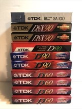 TDK Blank Audio Cassette Tapes D 60 90 100 Minutes High Output Lot of 10 - $25.20