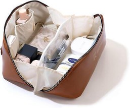 Makeup Bag Travel Makeup Bag For Women PU Leather Cosmetic Bag Large Capacity Co - £18.57 GBP