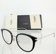 Brand New Authentic Fendi Eyeglasses FF 0166 RMG 48mm Black Silver Frame... - $128.69