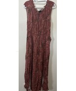 Torrid Brown Floral Cinch Waist Slit Hems Maxi Dress Size Large (0) - $39.99