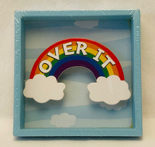 Rainbow shadow box 3D plaque Over It 4.75&quot; square blue brand new - £3.95 GBP