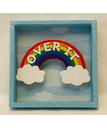 Rainbow shadow box 3D plaque Over It 4.75&quot; square blue brand new - £3.98 GBP