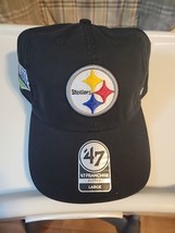 Pittsburgh Steelers NFL Men&#39;s &#39;47 Black Franchise Logo Fitted Hat Size Large - £20.69 GBP