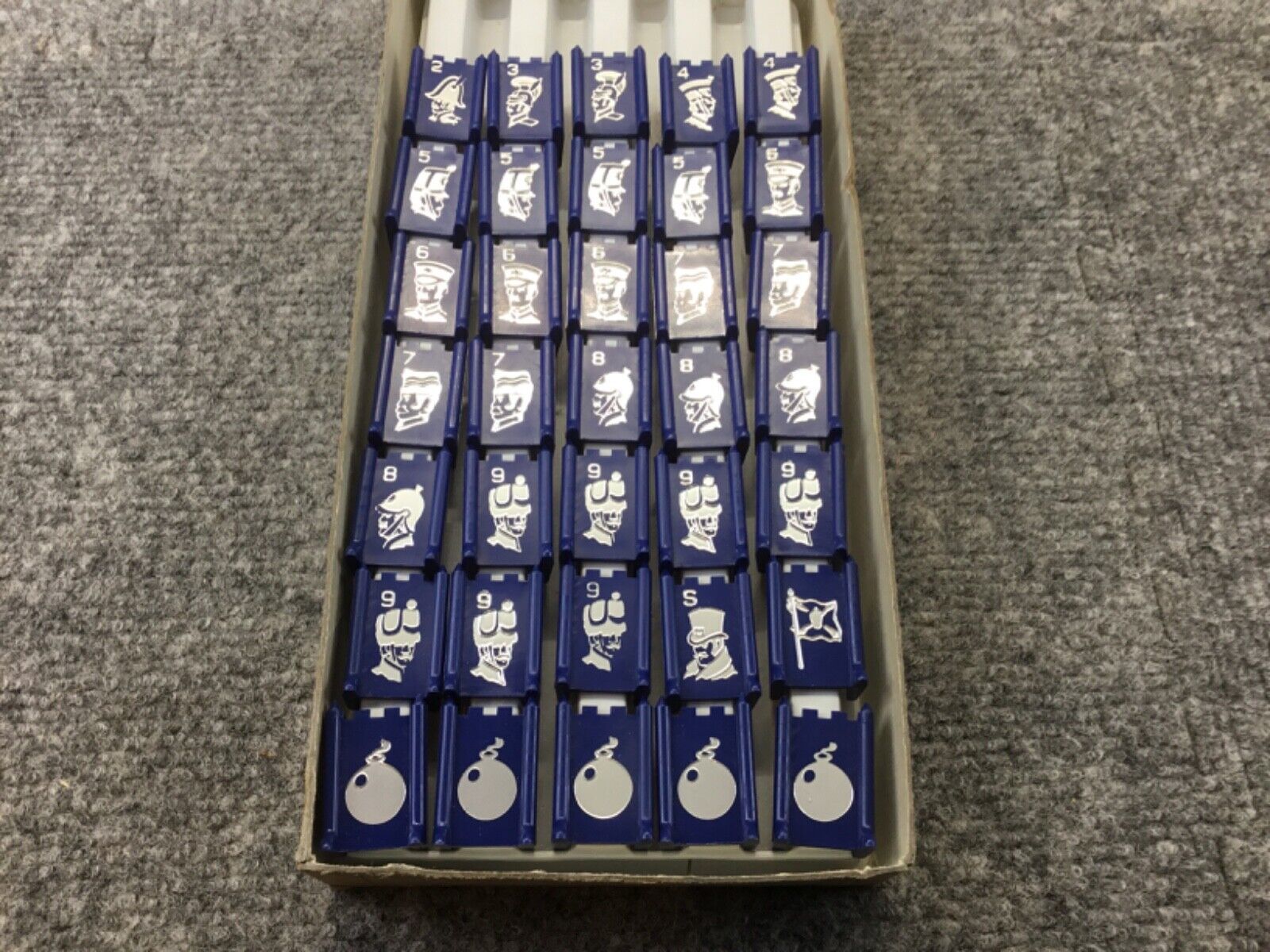 Vintage Stratego 1977 Board Game Replacement Pieces Blue 35 incomplete Set MB - £6.43 GBP