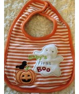 CHILD OF MINE BABY&#39;S FIRST BOO Orange White Stripe HALLOWEEN Pumpkin Gho... - £4.05 GBP