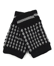 Women&#39;s Fall Winter Knit Fingerless Gloves With Thumbhole Gray &amp; Black New - £9.15 GBP