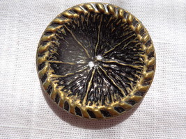 Gold-Toned Sand Dollar Designed 2 hole Button Vintage (#3715) - $8.99