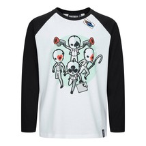 FORTNITE - TEAM WILD CARD Youth L/S Black &amp; White Cotton T-Shirt Age 9-16 - £31.49 GBP