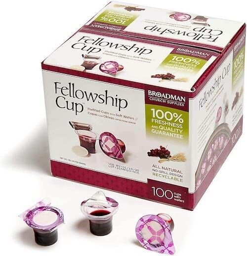 Primary image for Broadman Pre-filled Communion Fellowship Cup Juice and Wafer Set 100 Count New