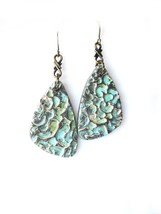 Abstract Stamped Design Hand Painted Polymer Clay Earrings Casual Fashion Jewelr - £16.86 GBP