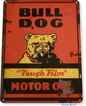 Bull Dog Motor Oil Garage Service Retro Rustic Wall Decor Large Metal Tin Sign - £19.74 GBP