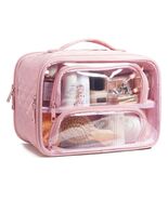 FUNSEED Clear Travel Toiletry Bag Large Organizer Pink Multiple Compartm... - €13,38 EUR