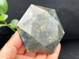 Labradorite Crystal Prism Sacred Geometry Jewelry Making Hexagon D080307 - £41.07 GBP
