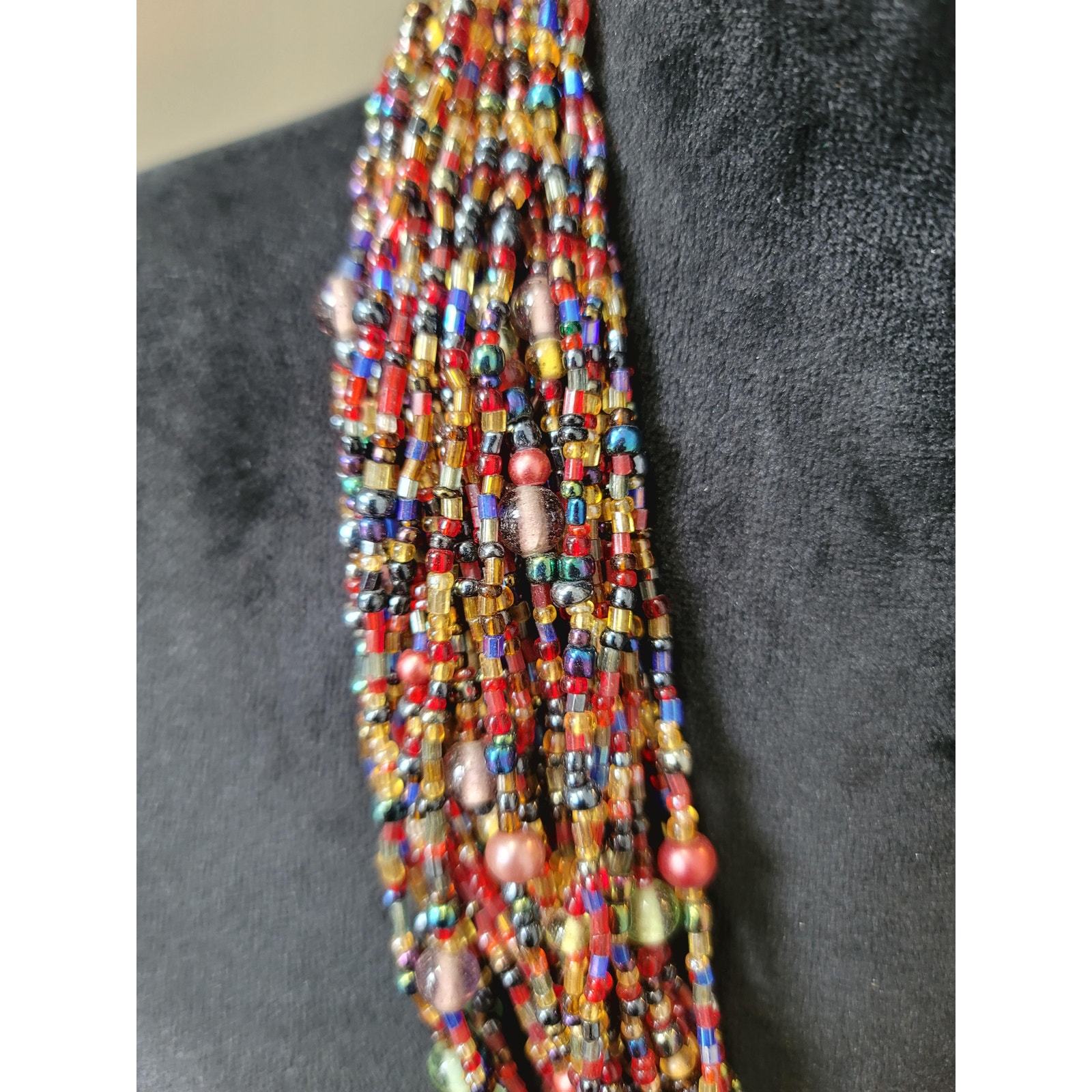 Women's Talbots Multicolor Beaded Statement Necklace Lobster Clasp Item image 2