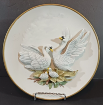 3D Swan Plate Hand Painted 8 1/4” Wall Hanging Ardalt Japan Lenwile China 7229 - £12.93 GBP