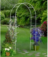 94&quot; Outdoor Steel Garden Arch White Arbor Flower Trellis Growing Climbin... - £32.02 GBP