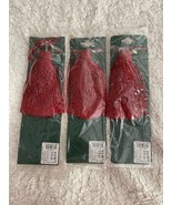 Vintage NOS 5” Christmas Tassel Ornaments in Red (3pk) Christmas Decoration - $20.49 CAD