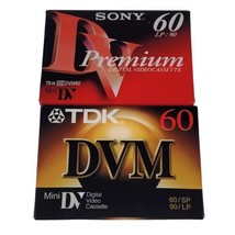 Lot Of 2 Mini Dv Cassettes Sony DVM60 And Tdk DVM60ME 60/SP 90/LP New Sealed - £9.06 GBP