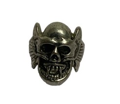 Gothic Men Black Skull Ring Stainless Steel Ring Motorcycle Band Biker Jewerly - £7.46 GBP