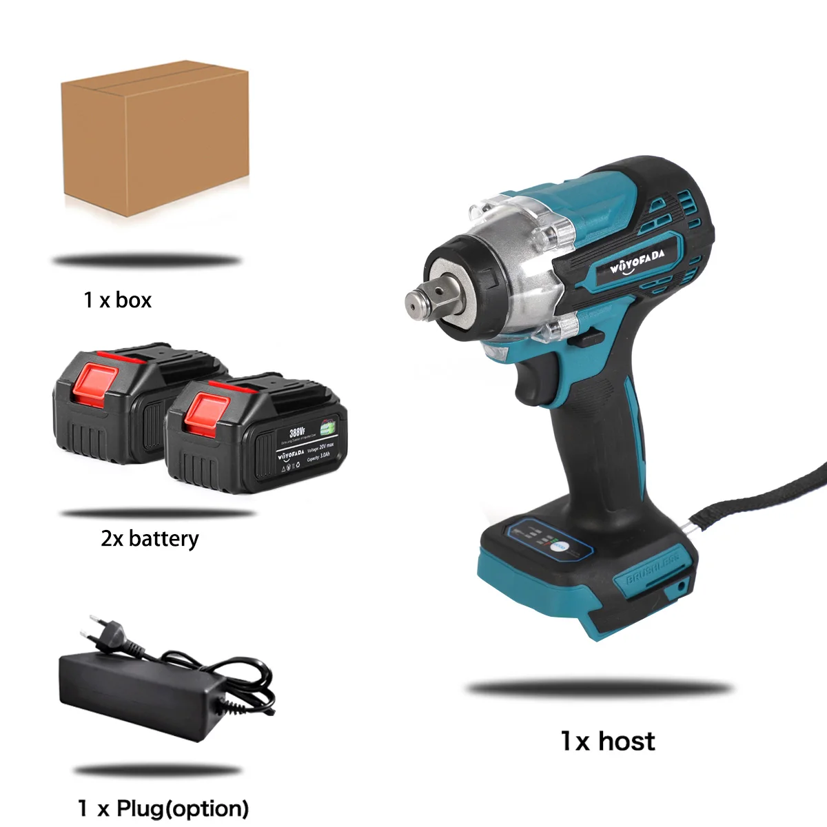 Electric Impact Wrench 18V Brushless Wrench Socket Li-ion Battery Hand D... - $160.01