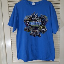 Monster Truckz Blue T Shirt Men&#39;s Size Large Offroad Graphic Tee Trucks 4x4 - £14.02 GBP